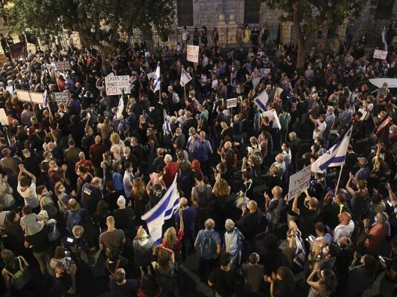 معترضان در قدس اشغالی علیه نتانیاهو تظاهرات کردند
